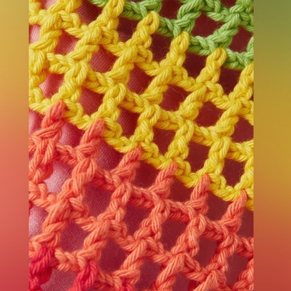 NWT Farm Rio Crochet Tie-Dye Maxi Dress - Picture 4 of 5